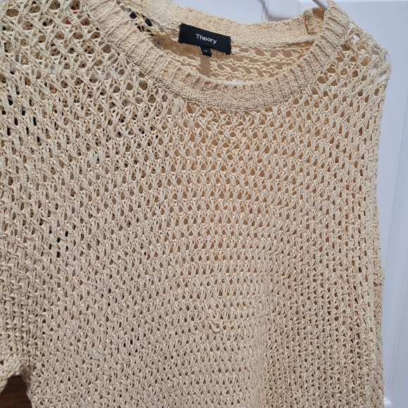 Theory Sweaters - Theory Cream Open-Knit Crew Sweater